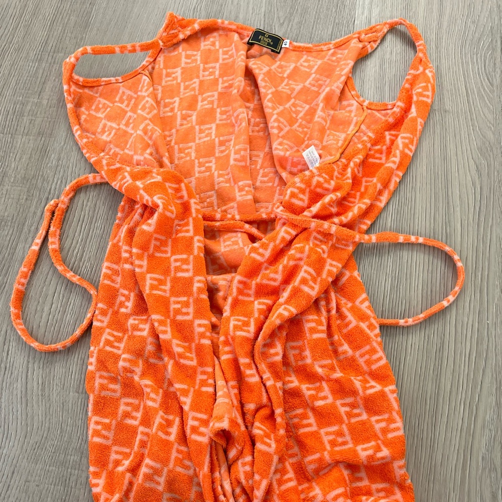 Extremely Rare Vintage Fendi Terry Zucca Wrap Dress